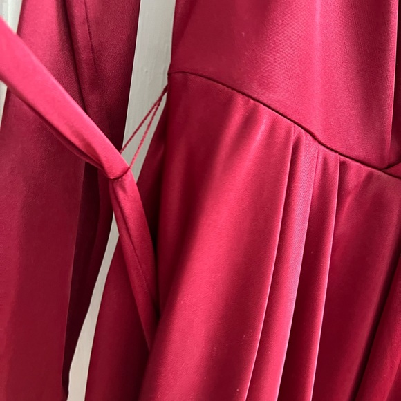 ALTUZARRA for Target Womens Red Satin Wrap Dress w Scarf - Picture 6 of 12